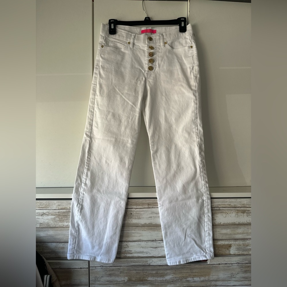 👖 Lilly Pulitzer White Button-Fly Jeans – Size 2